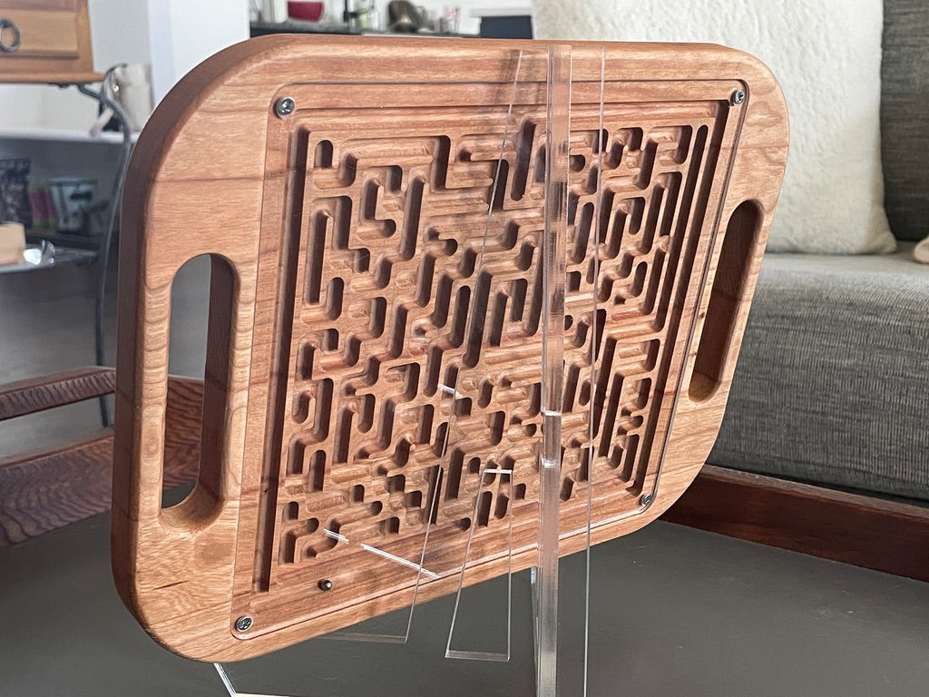 Double-Sided Wooden Maze Game | Square Labyrinth Puzzle for Kids & Adults | Handheld Two-Sided Maze | Montessori Game