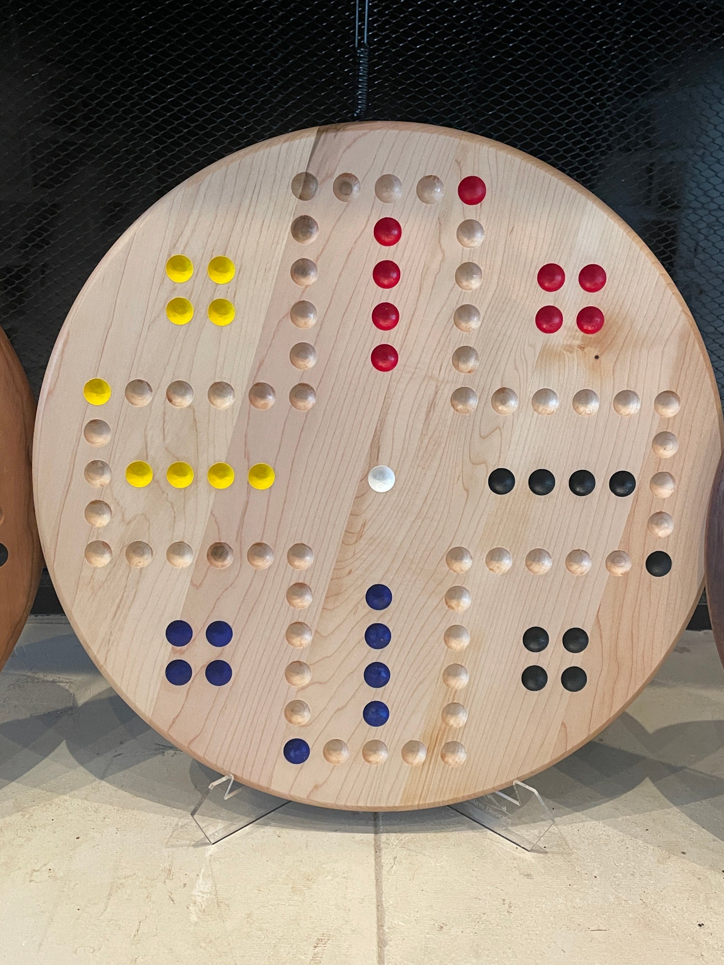 Handmade Wahoo Game Board β Hardwood Circle Board with Marbles & Dice β Choose Maple, Cherry, or Walnut