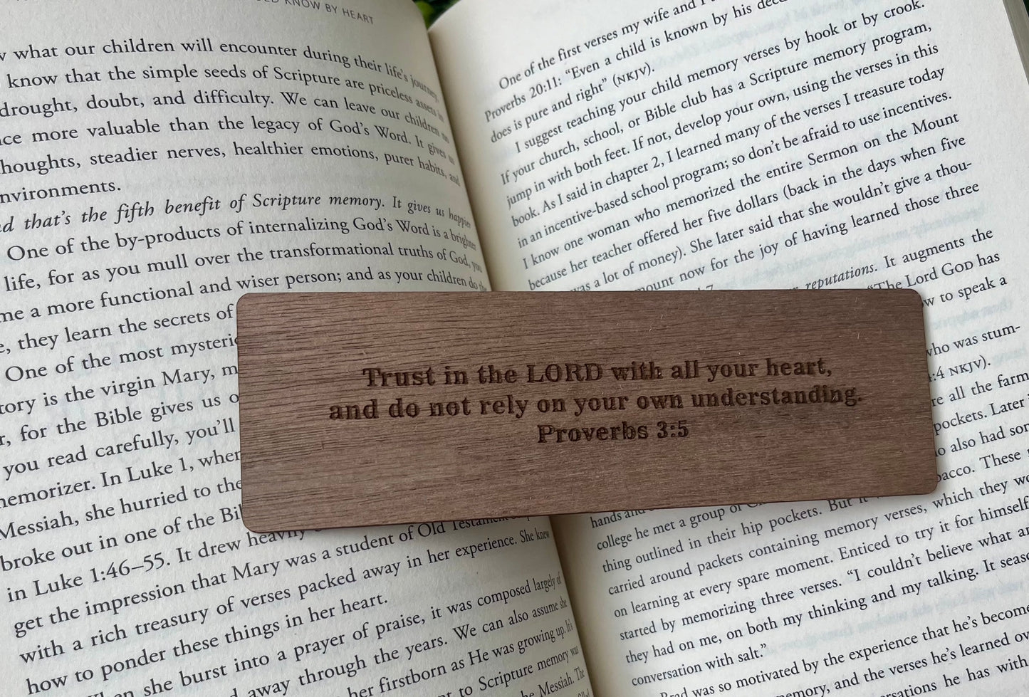 Custom Engraved Bible Verse Wooden Bookmark – Personalized Gift in Maple, Cherry, or Walnut - Religious Gift