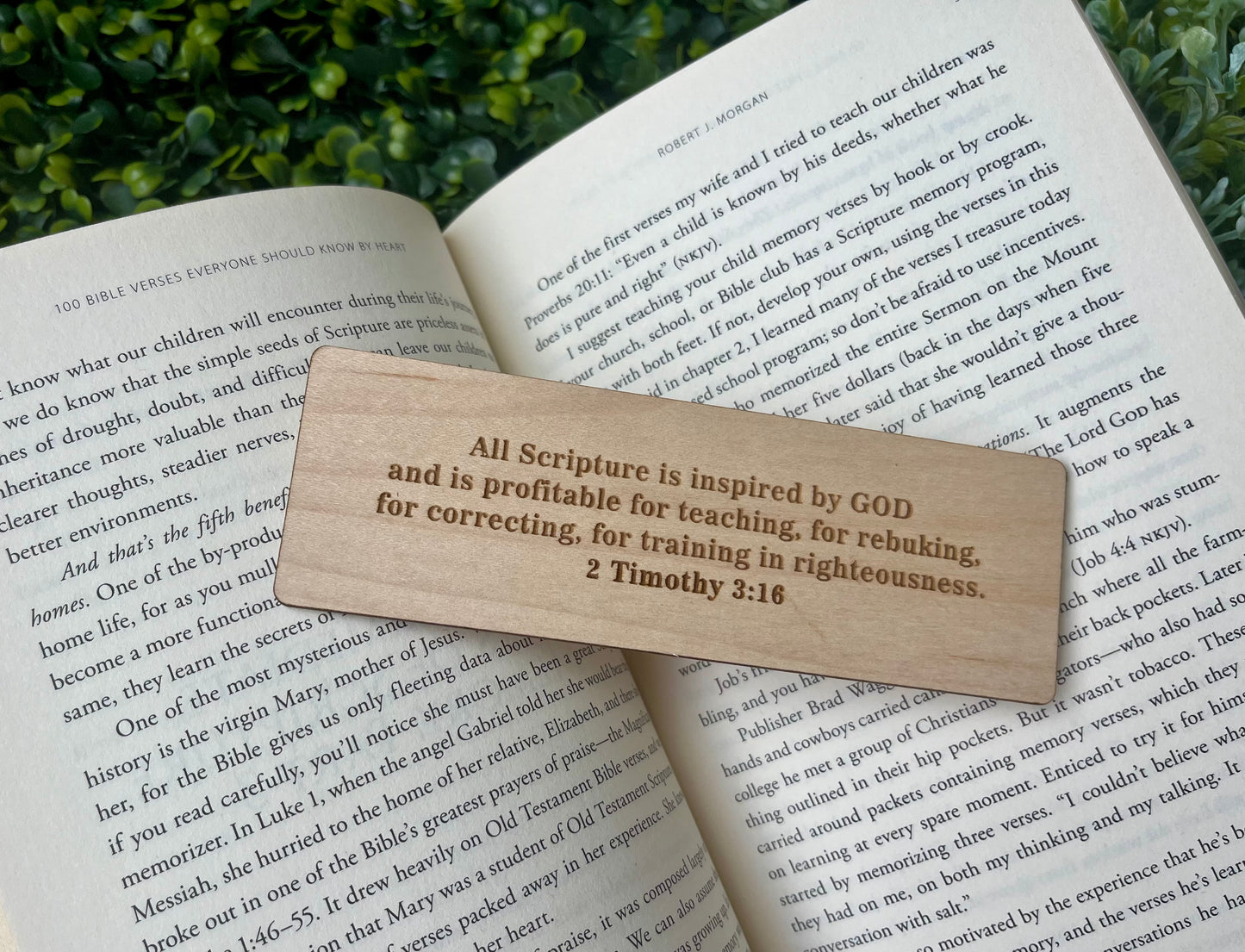 Custom Engraved Bible Verse Wooden Bookmark – Personalized Gift in Maple, Cherry, or Walnut - Religious Gift