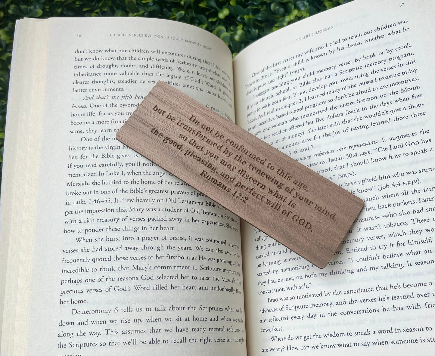 Custom Engraved Bible Verse Wooden Bookmark – Personalized Gift in Maple, Cherry, or Walnut - Religious Gift