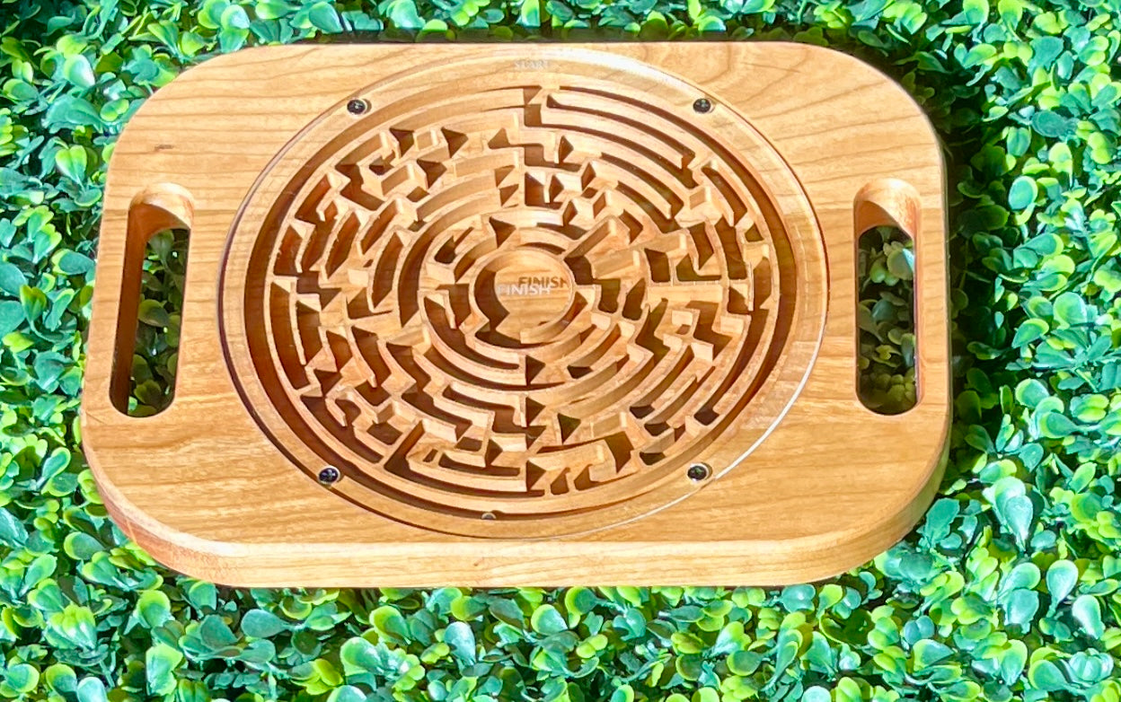 Handheld Maze Game | Wooden Labyrinth Puzzle Toy for Kids and Adults