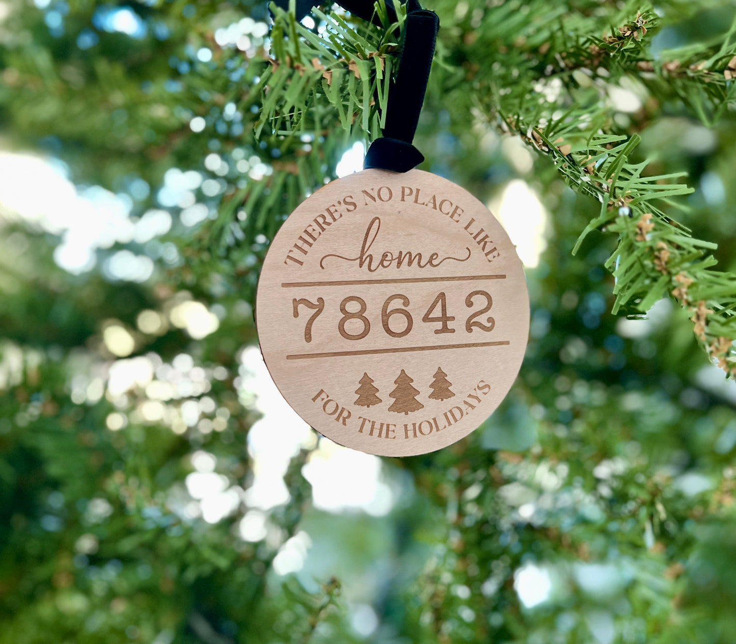 Personalized Wooden Christmas Ornament – ZIP Code Home Keepsake