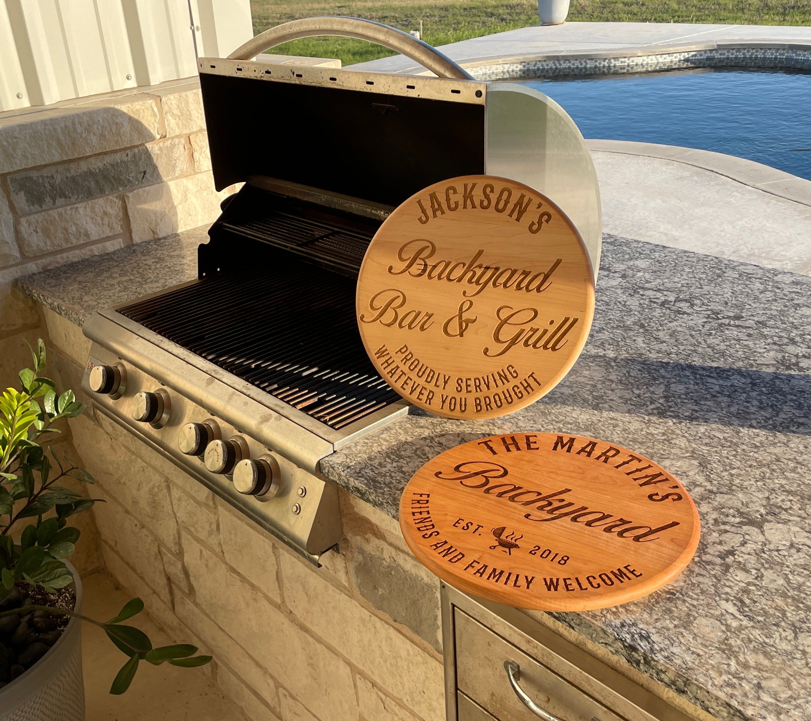 Bar 2024 & Grill Sign, Bar Signs, BBQ Signs, Personalized Bar Sign, Custom Patio Sign, Carved Wood Signs, Wedding Gift, Father's Day Gift,