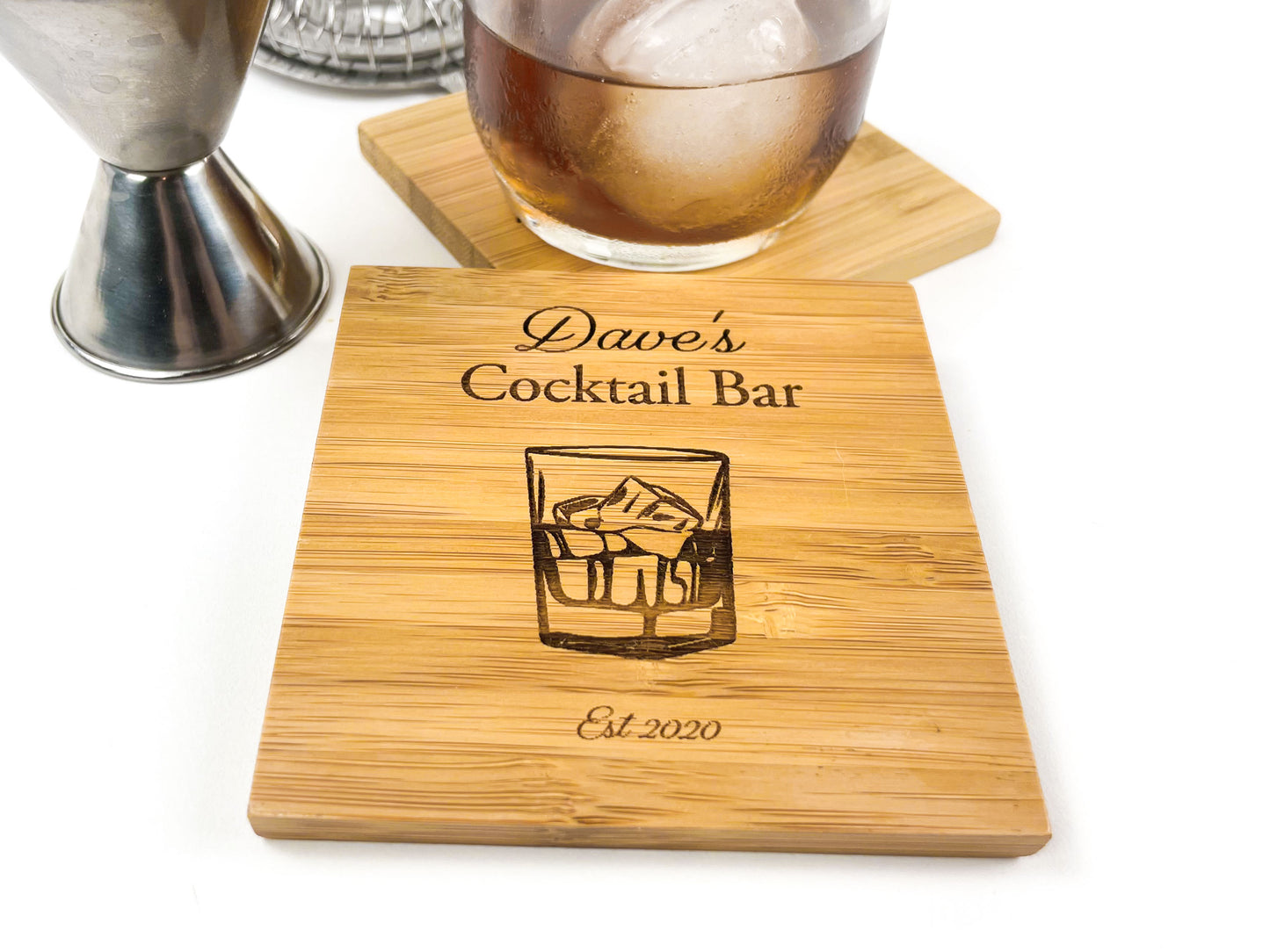Custom Coasters Square - Set of 4 with Holder