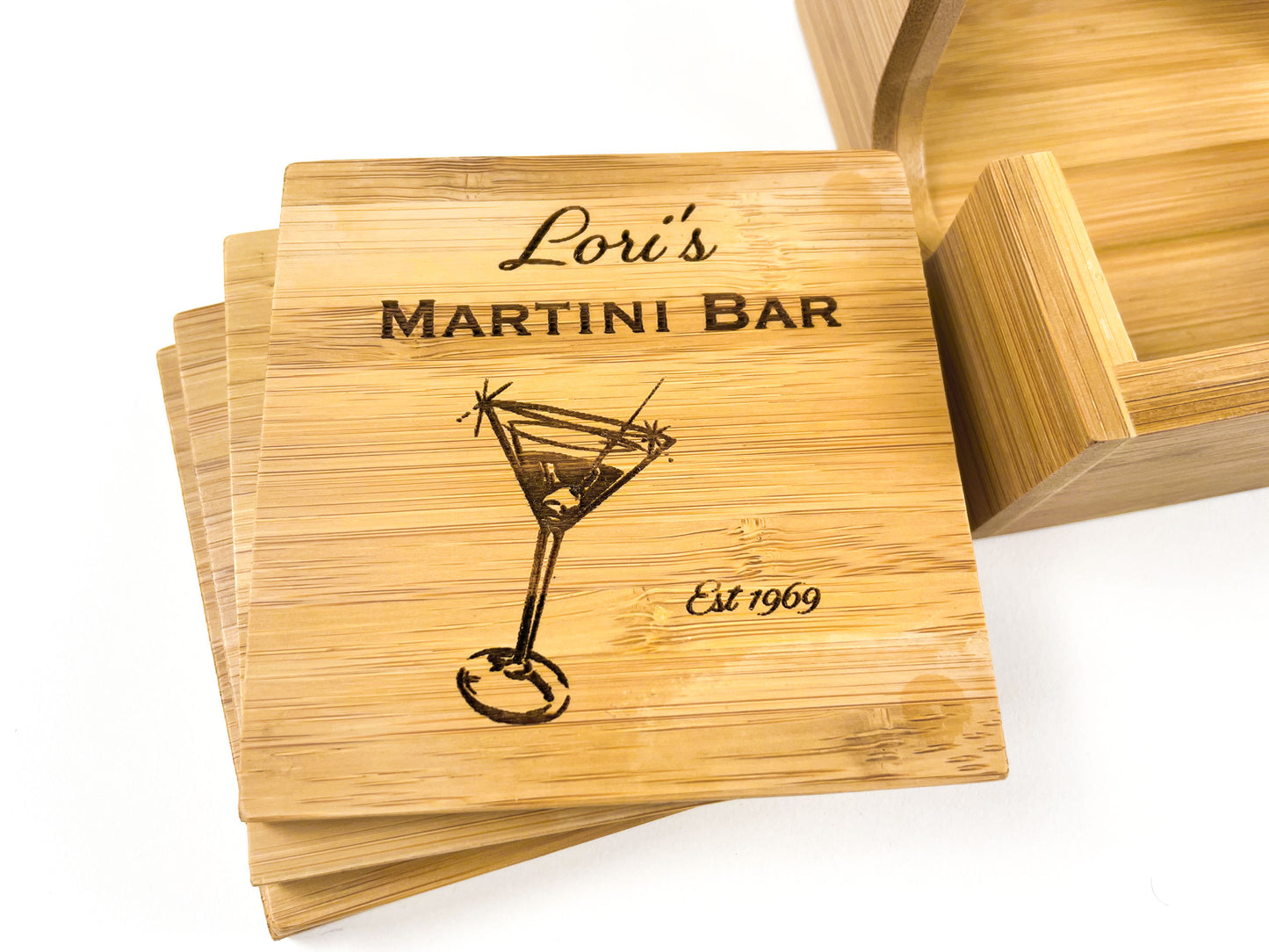 Custom Coasters Square - Set of 4 with Holder