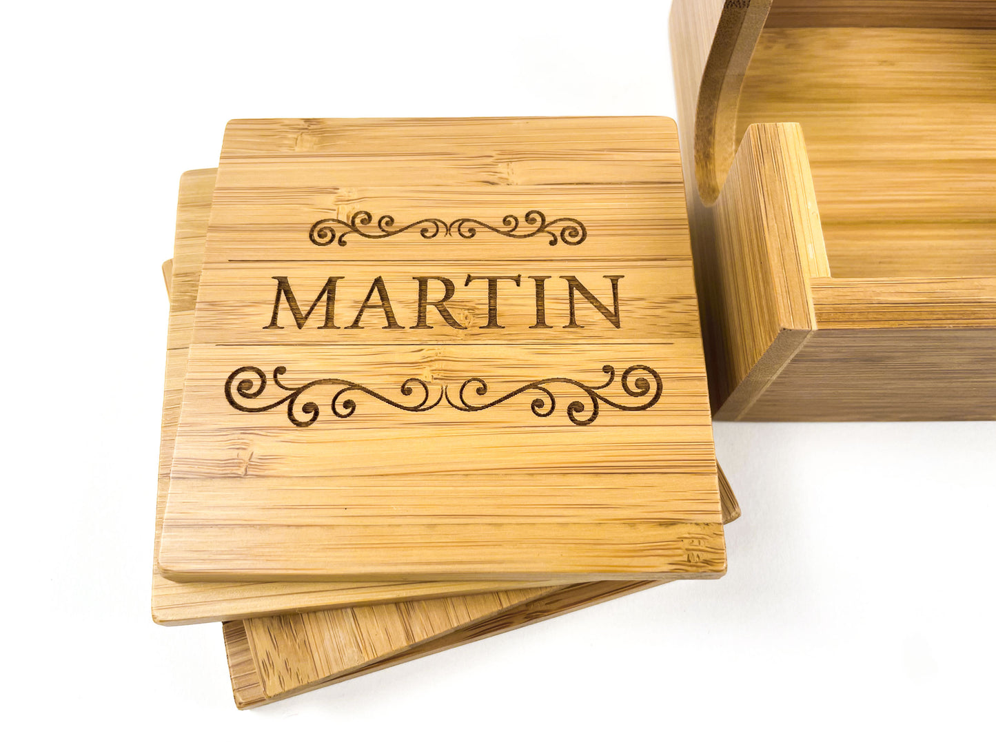 Custom Coasters Square - Set of 4 with Holder