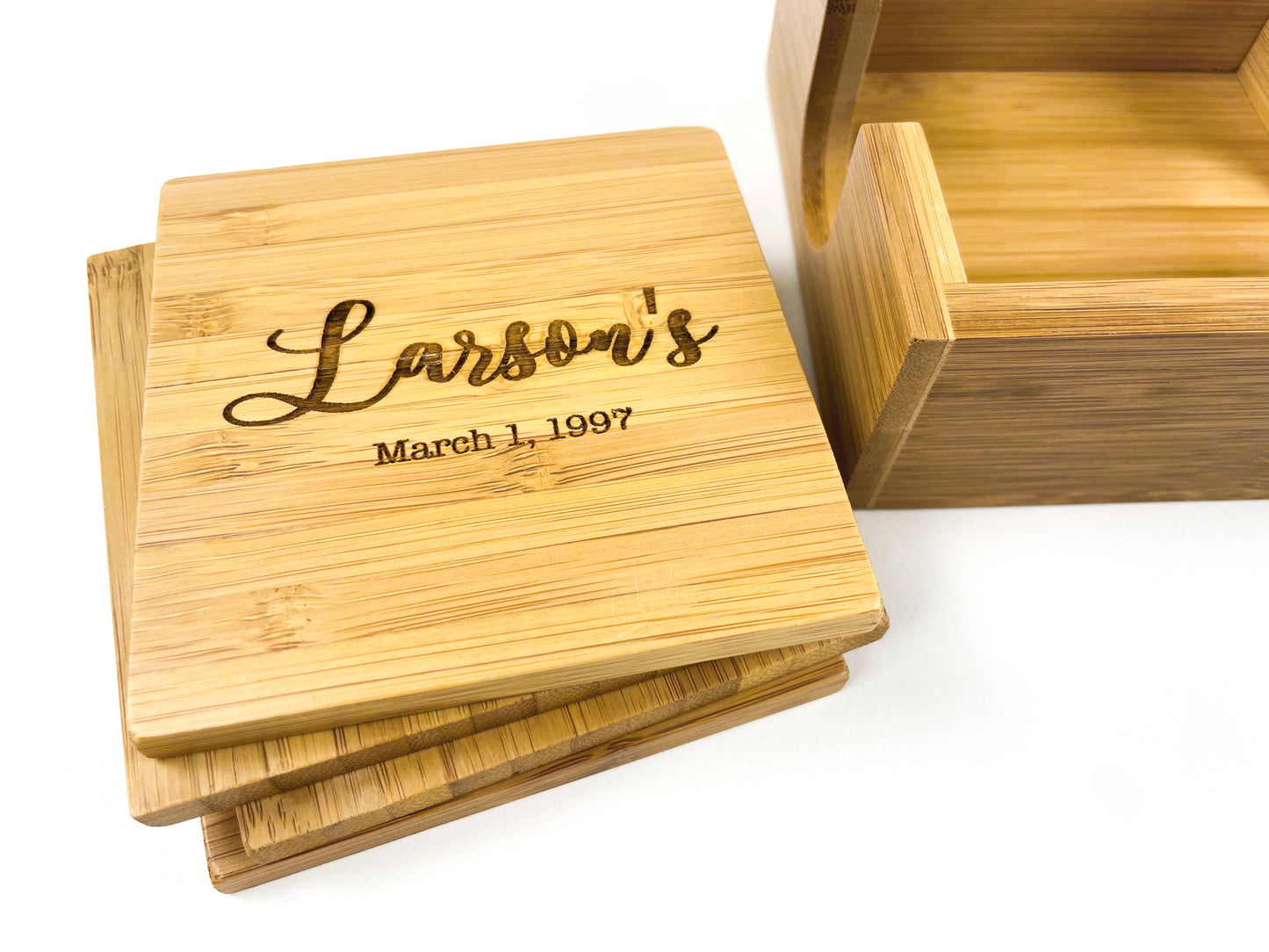 Custom Coasters Square - Set of 4 with Holder