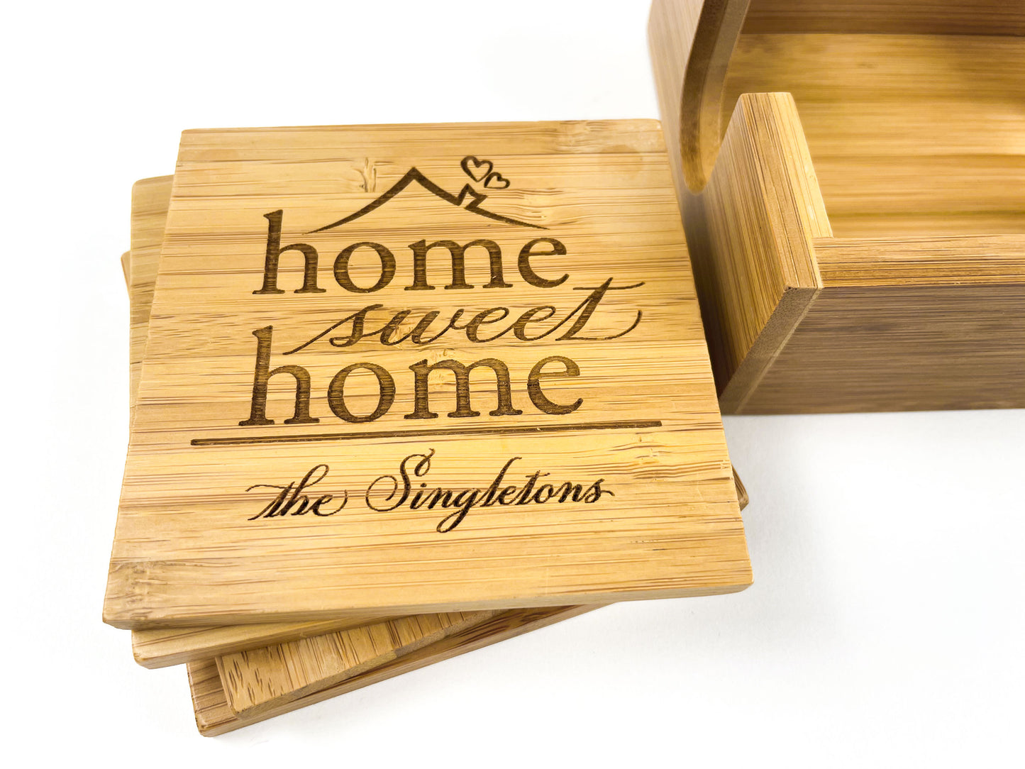 Custom Coasters Square - Set of 4 with Holder