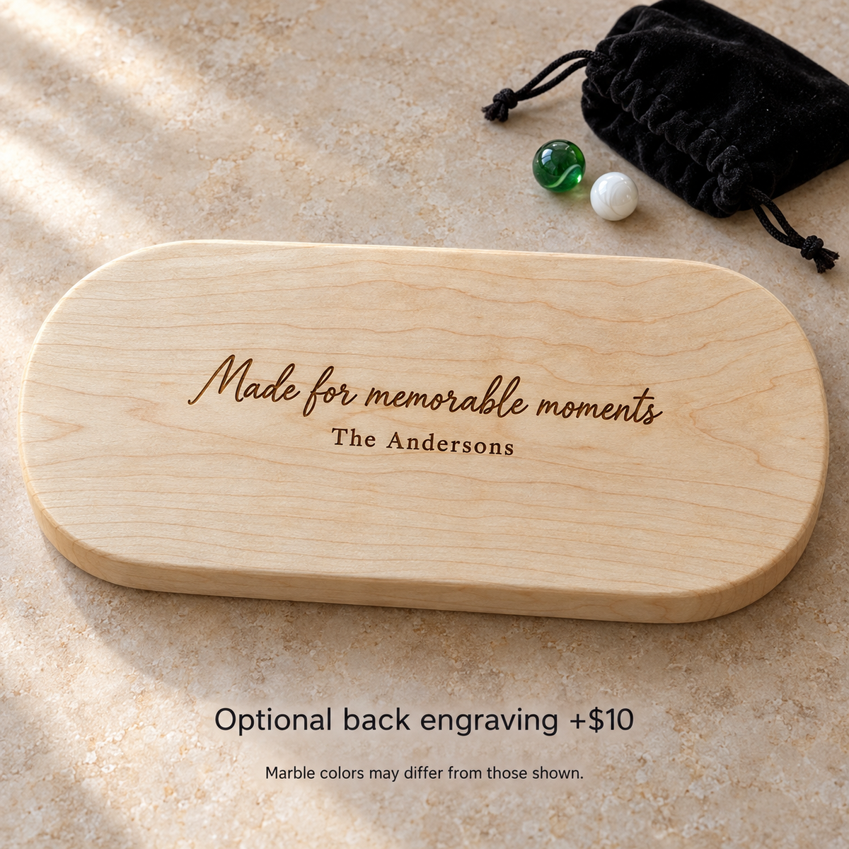 Wooden Chinese Checkers for Two – Compact Travel Game, Optional Personalized Engraving