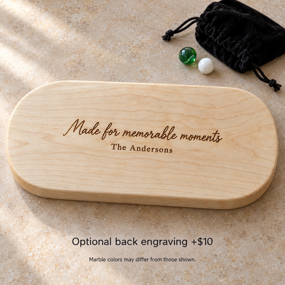 Wooden Chinese Checkers for Two – Compact Travel Game, Optional Personalized Engraving