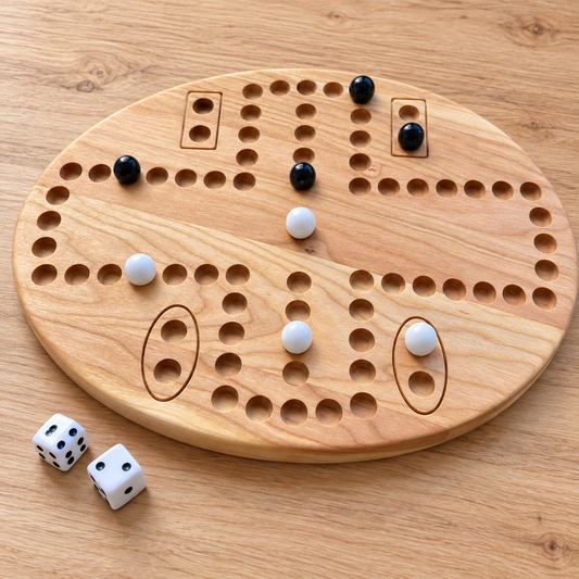 2-Player Wahoo Board Game, Handmade Maple, Cherry or Walnut Marble Game