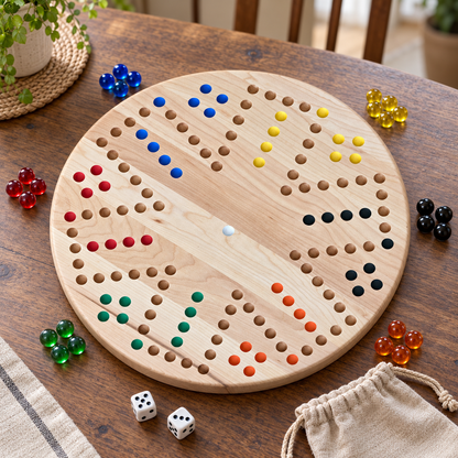 Painted 6-Player Wahoo Board Game, Solid Maple, Cherry or Walnut