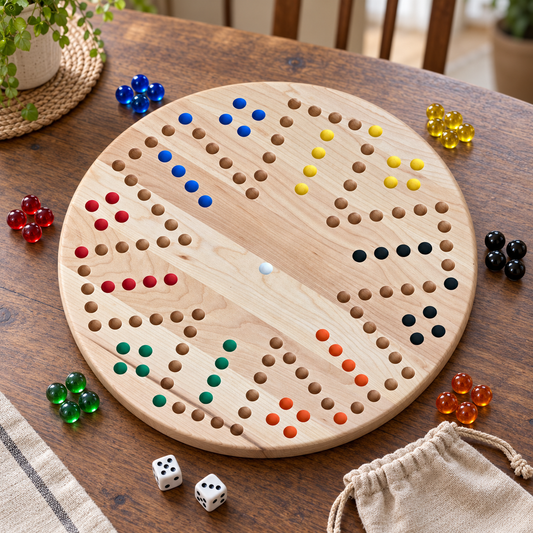 Painted 6-Player Wahoo Board Game, Solid Maple, Cherry or Walnut