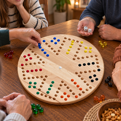 Painted 6-Player Wahoo Board Game, Solid Maple, Cherry or Walnut