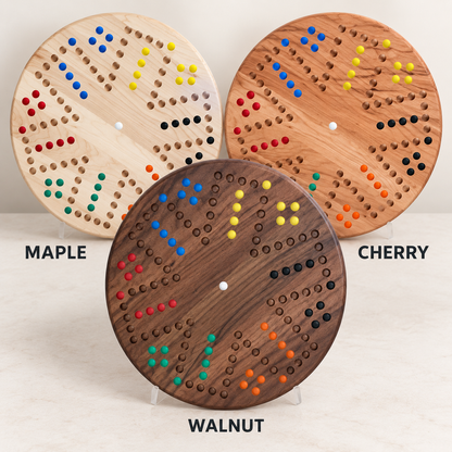 Painted 6-Player Wahoo Board Game, Solid Maple, Cherry or Walnut