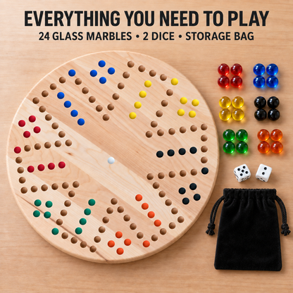 Painted 6-Player Wahoo Board Game, Solid Maple, Cherry or Walnut