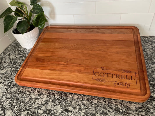 Large Butcher Block Board with Juice Groove - Customized Engraving