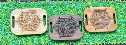 Large Hexagon Wooden Maze Puzzle | Handheld Labyrinth Game for Kids & Adults | Montessori Toy | Hand-Eye Coordination Gift