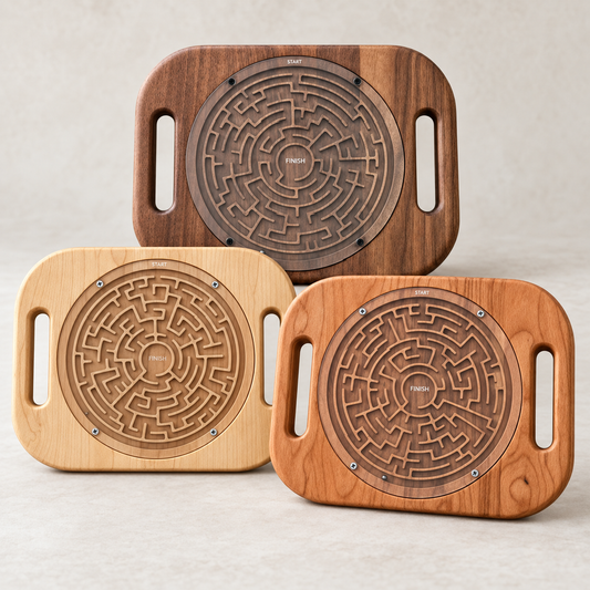 Handheld Maze Game | Wooden Labyrinth Puzzle Toy for Kids and Adults