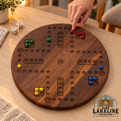 Reversible Wooden Game Board, 15 Inch – Choose Two Games: Wahoo, Chinese Checkers or Checkers