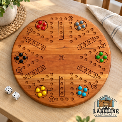 Reversible Wooden Game Board, 15 Inch – Choose Two Games: Wahoo, Chinese Checkers or Checkers