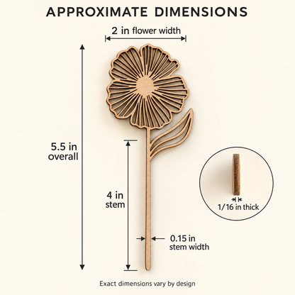 Wood Flower Reed Diffusers, Set of 4 or 8, Maple Cherry Walnut (No Oil)
