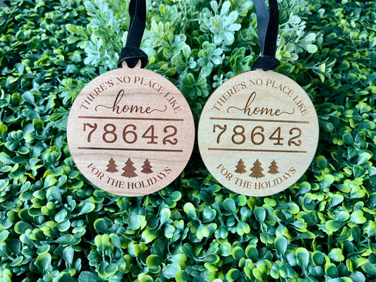 Personalized Wooden Christmas Ornament – ZIP Code Home Keepsake