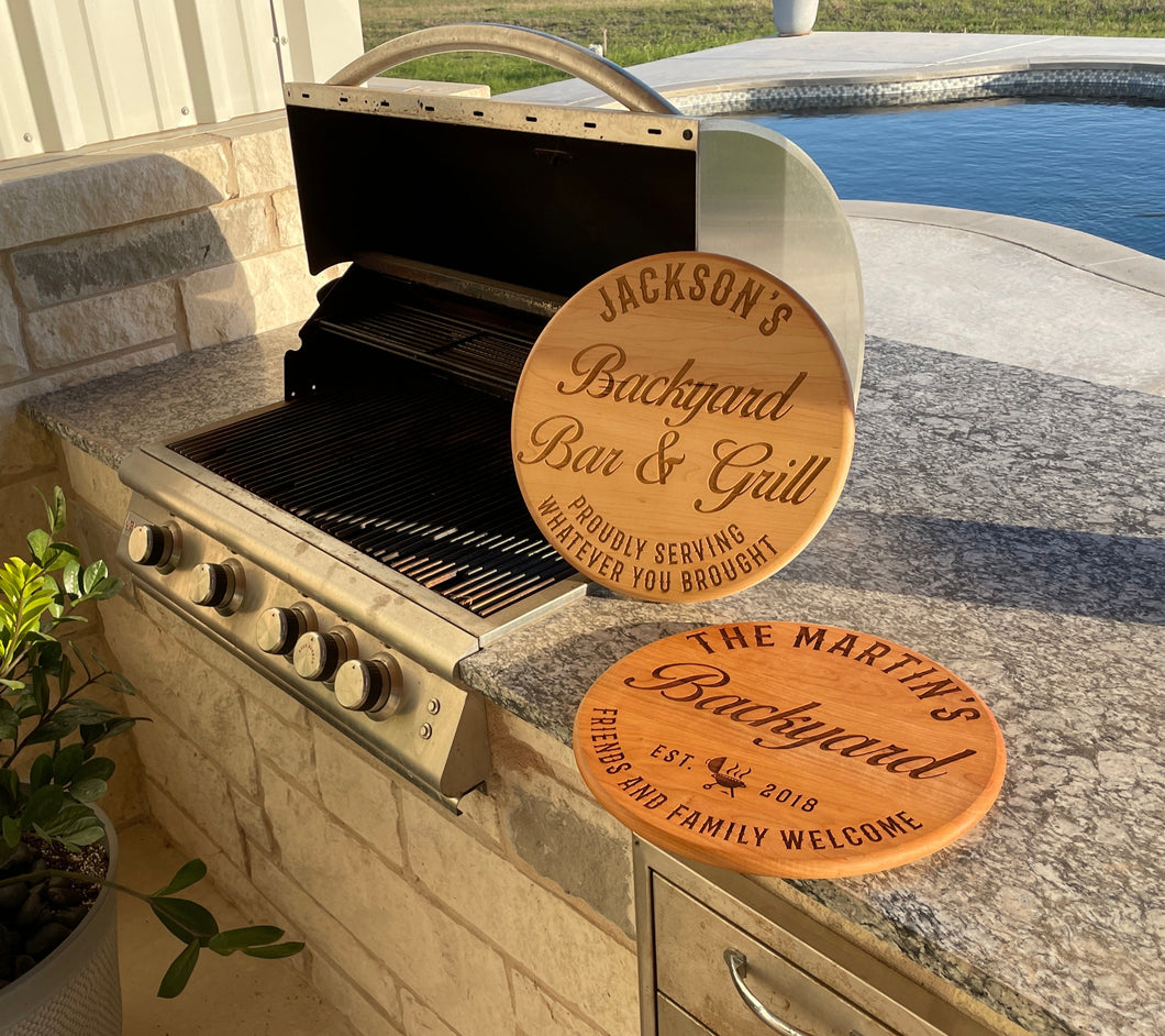 Personalized Bar and Grill Sign - Indoor or Outdoor Patio Decor - Gift for Dad or Grandpa - Father's Day Special