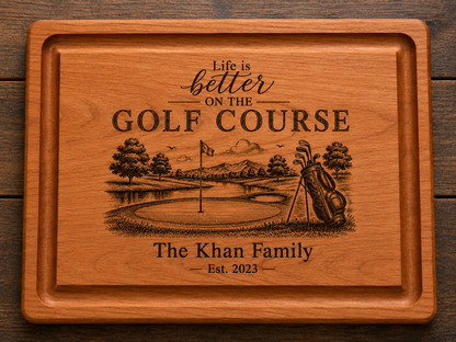 Personalized Wood Charcuterie Board – Life Is Better, Choose Your Scene - Maple or Cherry Hardwood