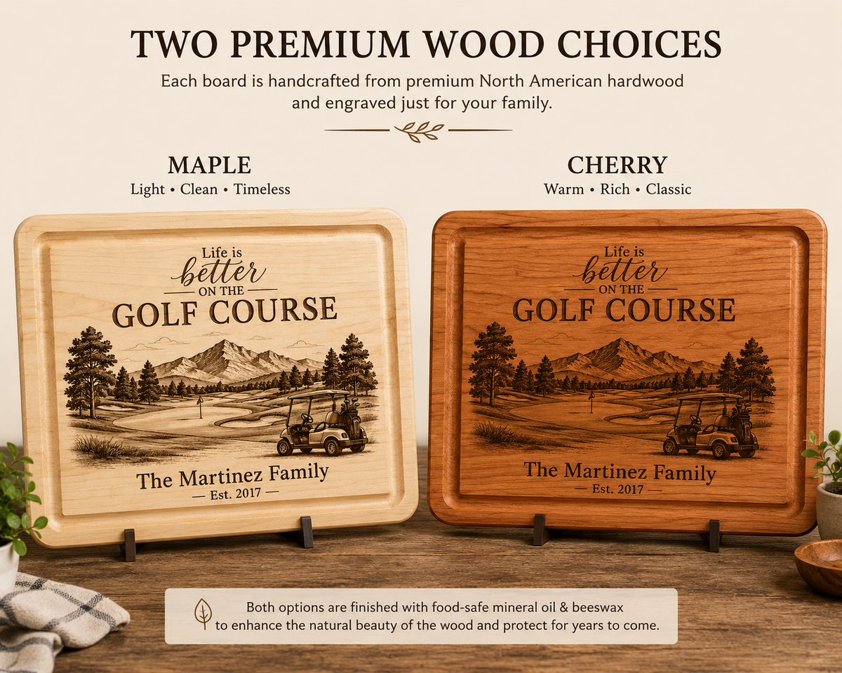 Personalized Wood Charcuterie Board – Life Is Better, Choose Your Scene - Maple or Cherry Hardwood