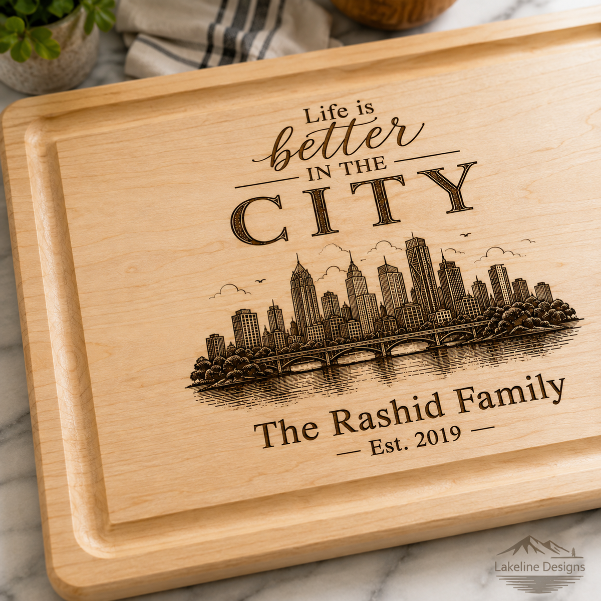 Personalized Wood Charcuterie Board – Life Is Better, Choose Your Scene - Maple or Cherry Hardwood