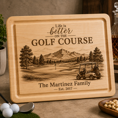 Personalized Wood Charcuterie Board – Life Is Better, Choose Your Scene - Maple or Cherry Hardwood