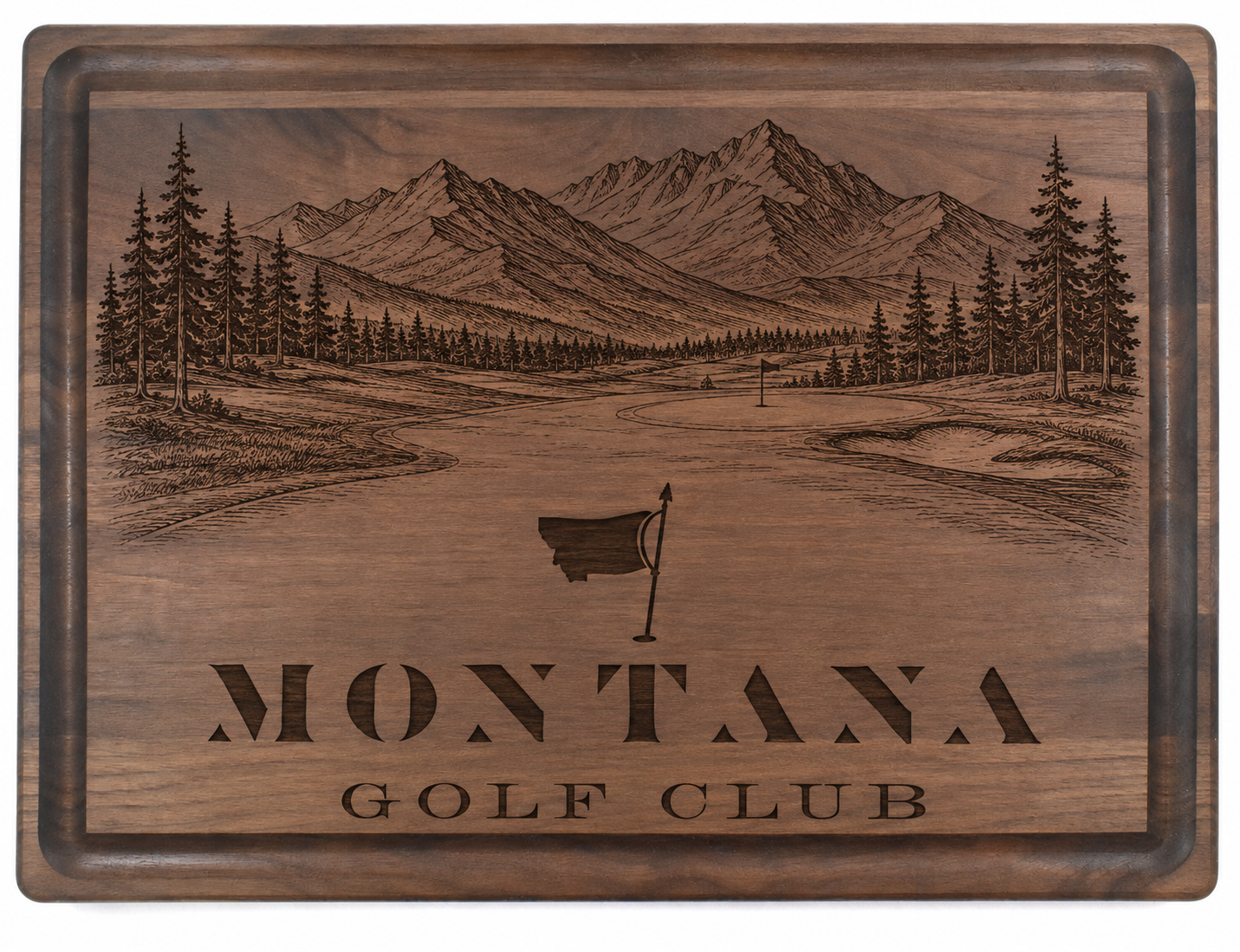 Montana Golf Club Walnut Butcher Board