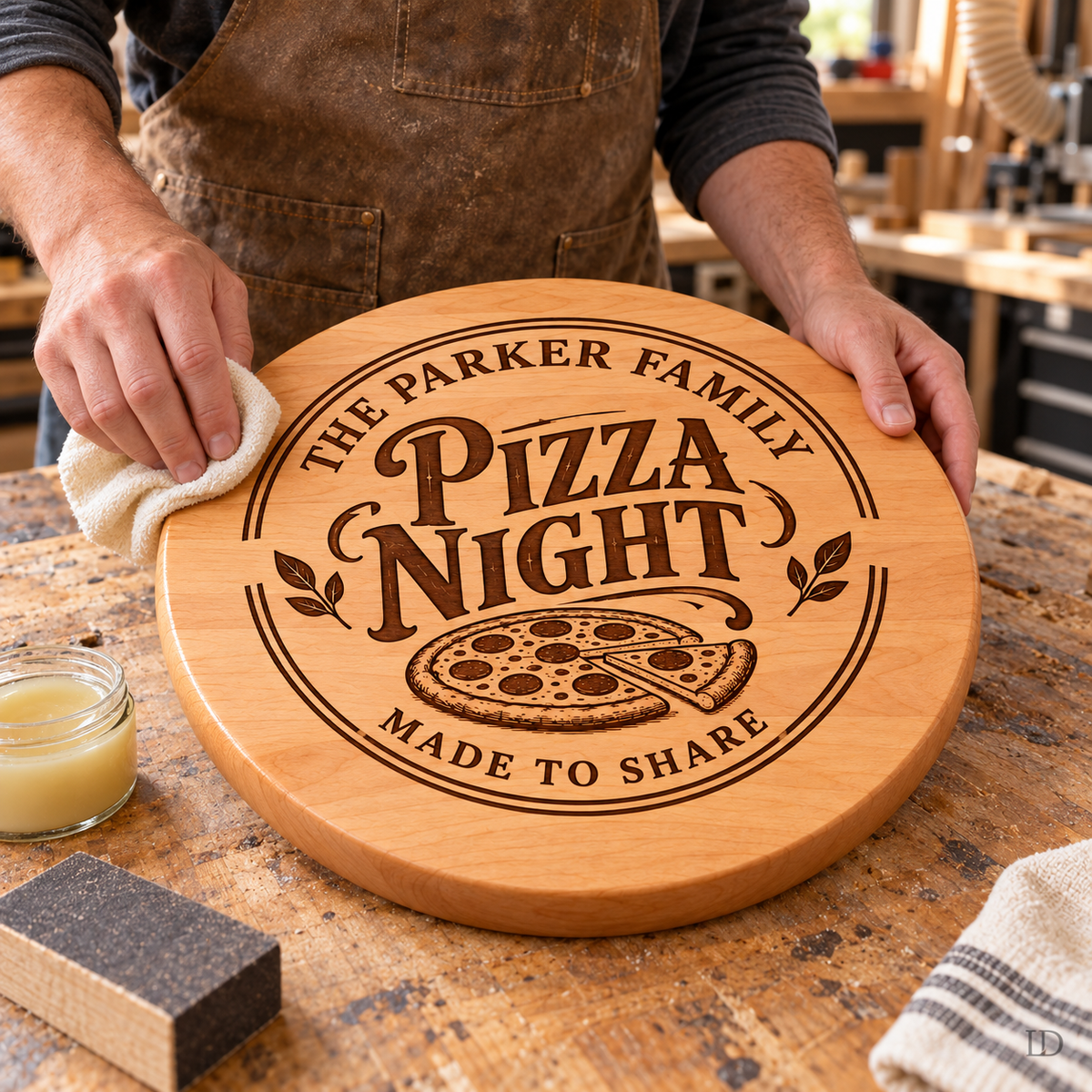 Personalized Pizza Board, Engraved Maple or Cherry Wood, Custom Pizzeria Serving Board, Pizza Lover Gift, Housewarming Gift