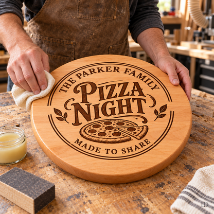 Personalized Pizza Board, Engraved Maple or Cherry Wood, Custom Pizzeria Serving Board, Pizza Lover Gift, Housewarming Gift