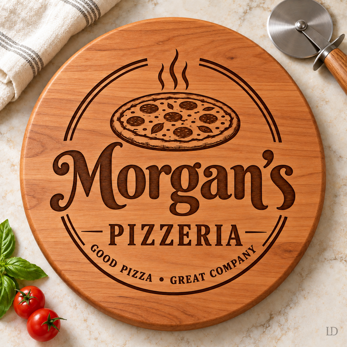 Personalized Pizza Board, Engraved Maple or Cherry Wood, Custom Pizzeria Serving Board, Pizza Lover Gift, Housewarming Gift