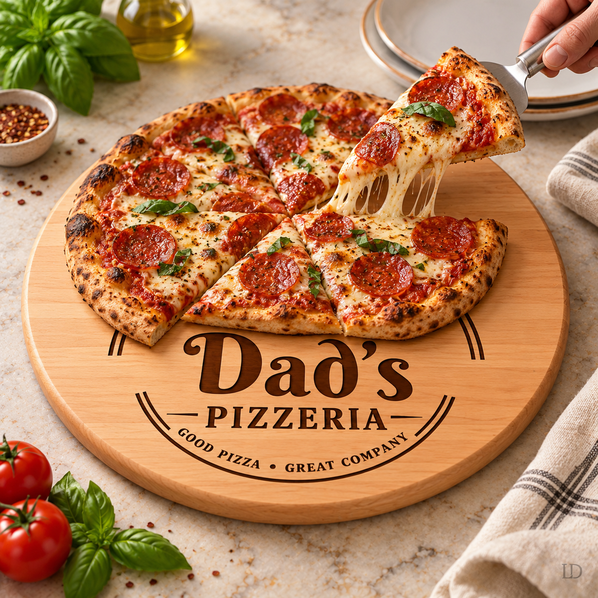 Personalized Pizza Board, Engraved Maple or Cherry Wood, Custom Pizzeria Serving Board, Pizza Lover Gift, Housewarming Gift