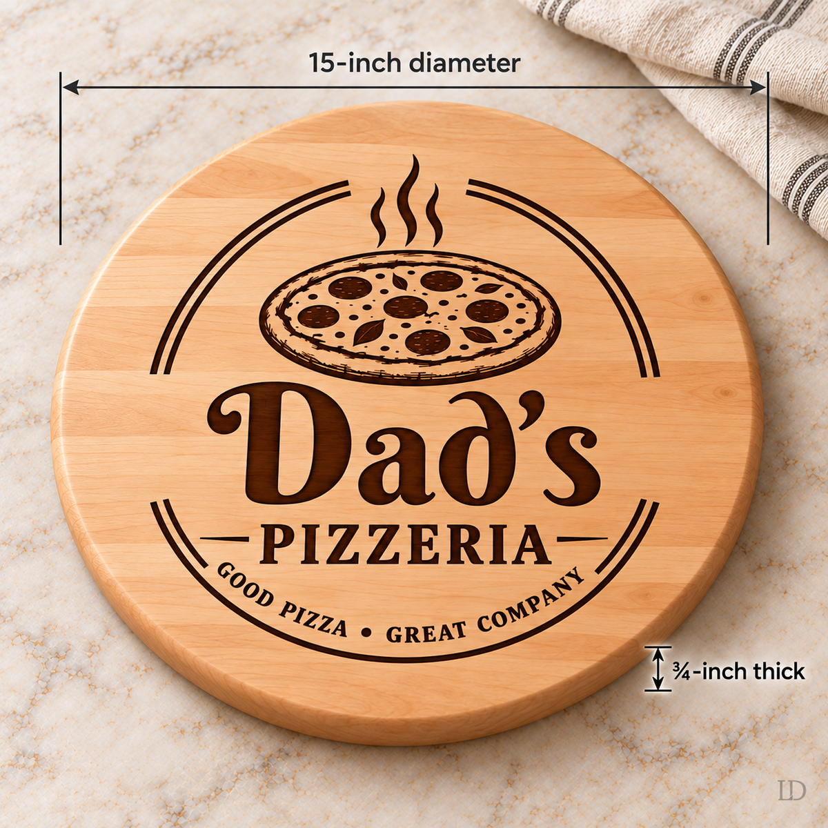 Personalized Pizza Board, Engraved Maple or Cherry Wood, Custom Pizzeria Serving Board, Pizza Lover Gift, Housewarming Gift