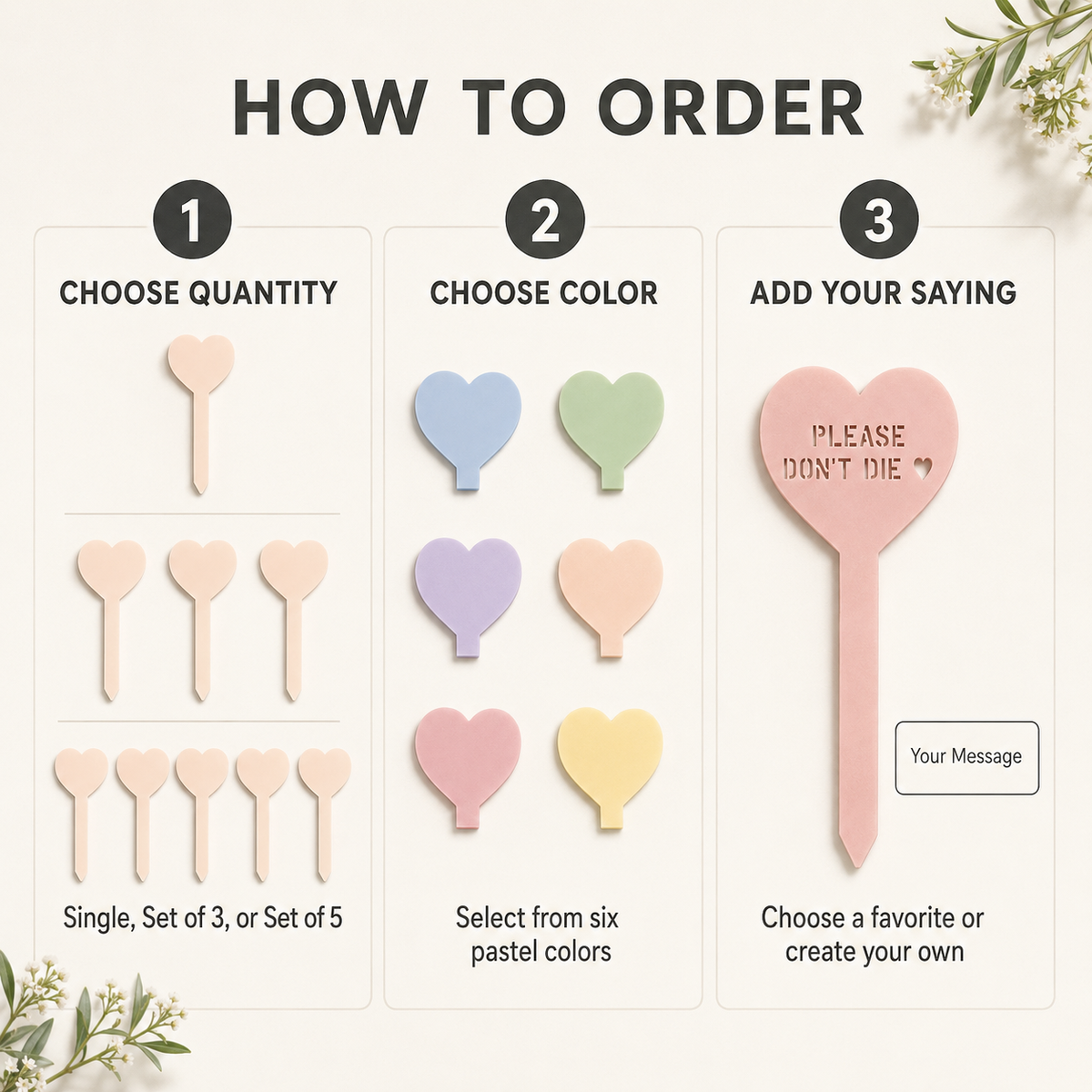 Sweetheart Plant Stakes - Garden Decor