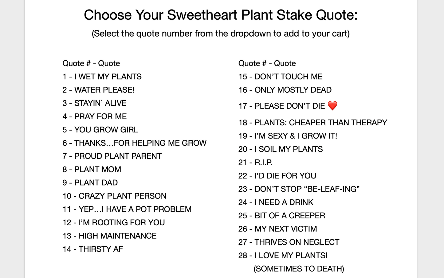 Sweetheart Plant Stakes - Garden Decor