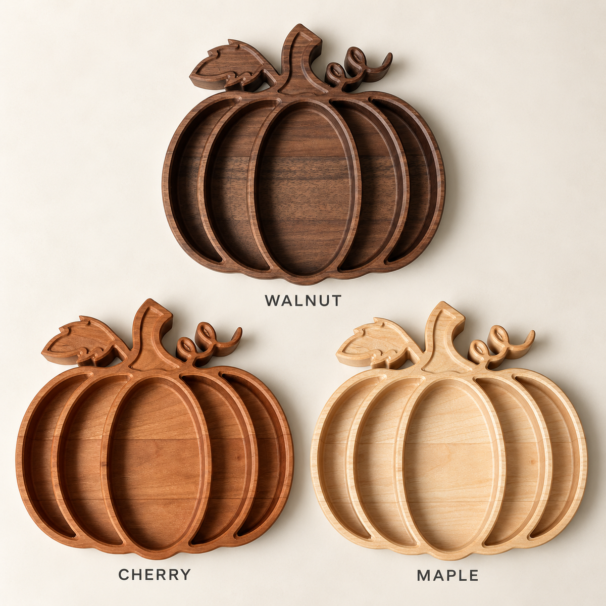 Pumpkin Wood Candy Tray - Snack Bowl - Fall Table Decor