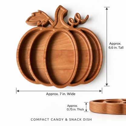 Pumpkin Wood Candy Tray - Snack Bowl - Fall Table Decor