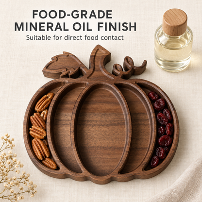 Pumpkin Wood Candy Tray - Snack Bowl - Fall Table Decor
