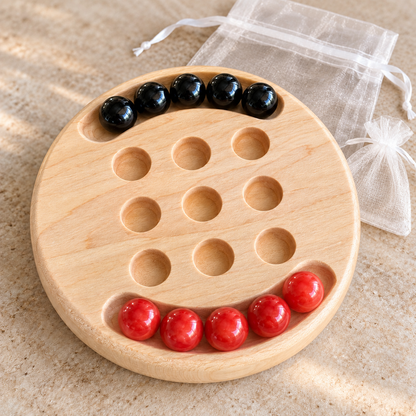 Personalized Wooden Tic Tac Toe Travel Game with Marbles – Maple, Cherry or Walnut