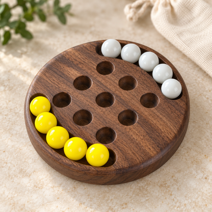 Personalized Wooden Tic Tac Toe Travel Game with Marbles – Maple, Cherry or Walnut