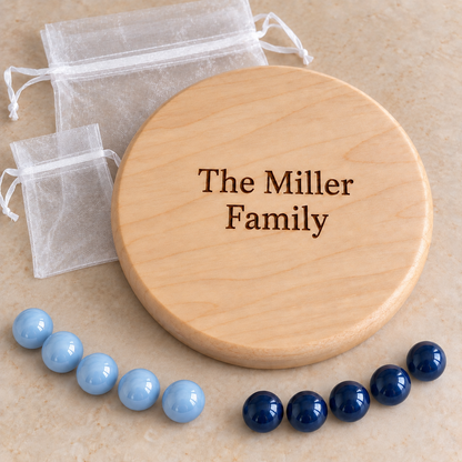 Personalized Wooden Tic Tac Toe Travel Game with Marbles – Maple, Cherry or Walnut