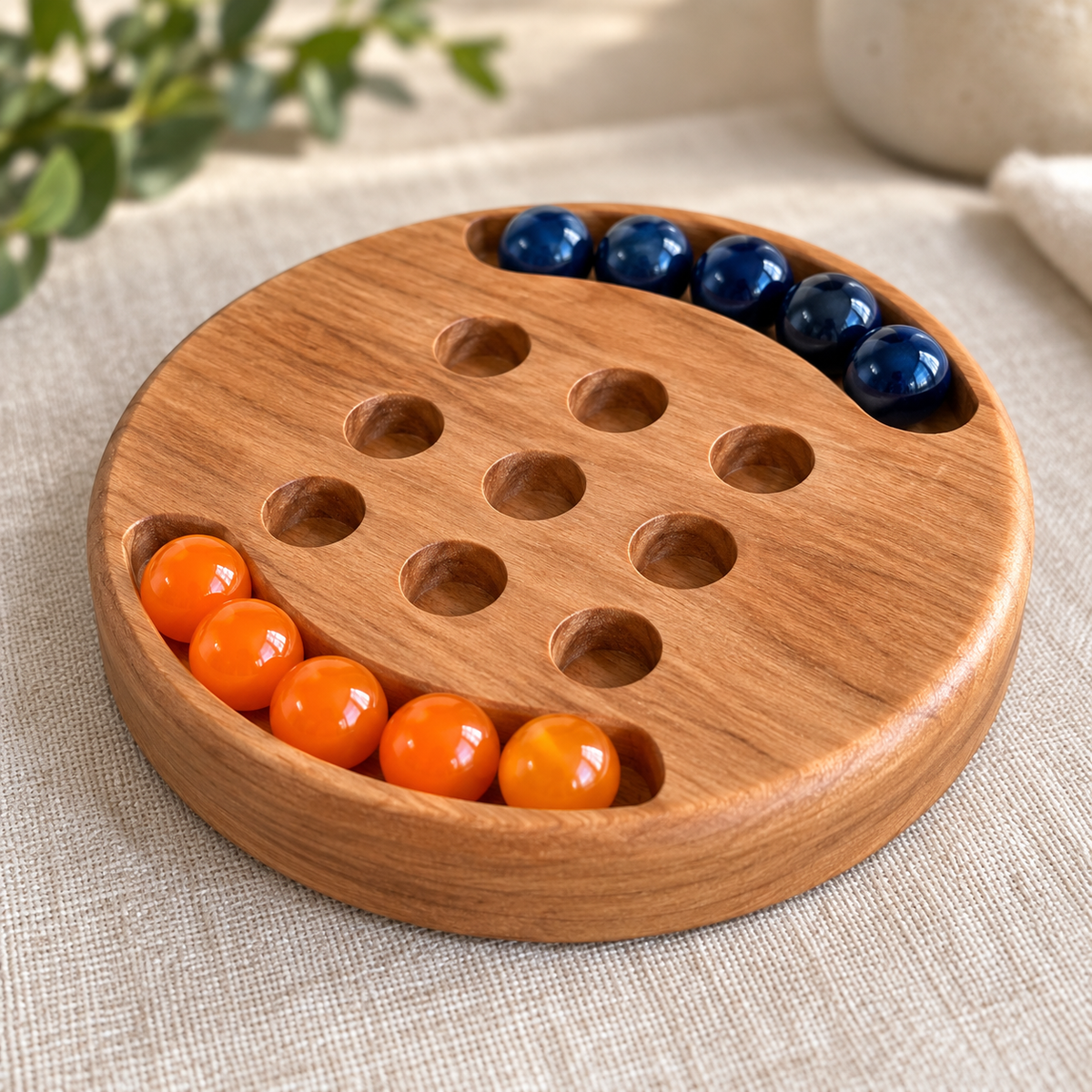 Personalized Wooden Tic Tac Toe Travel Game with Marbles – Maple, Cherry or Walnut