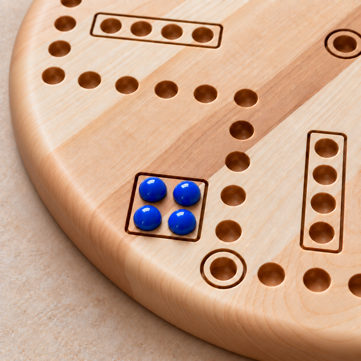 Wooden Wahoo Board Game, 4 or 6 Player, Maple Cherry or Walnut, Engraved Accents