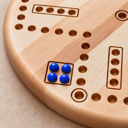 Wooden Wahoo Board Game, 4 or 6 Player, Maple Cherry or Walnut, Engraved Accents